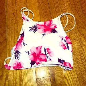 Pink and Blue high neck bikini top